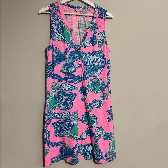 Lilly Pulitzer Pink and Blue Patterned Dress - Picture 2 of 7